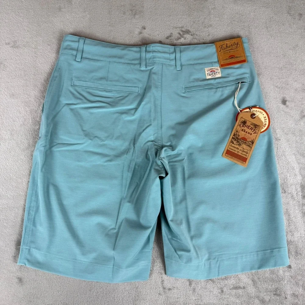 Faherty All-Day Shorts Mens 32 Turquoise Sky 9